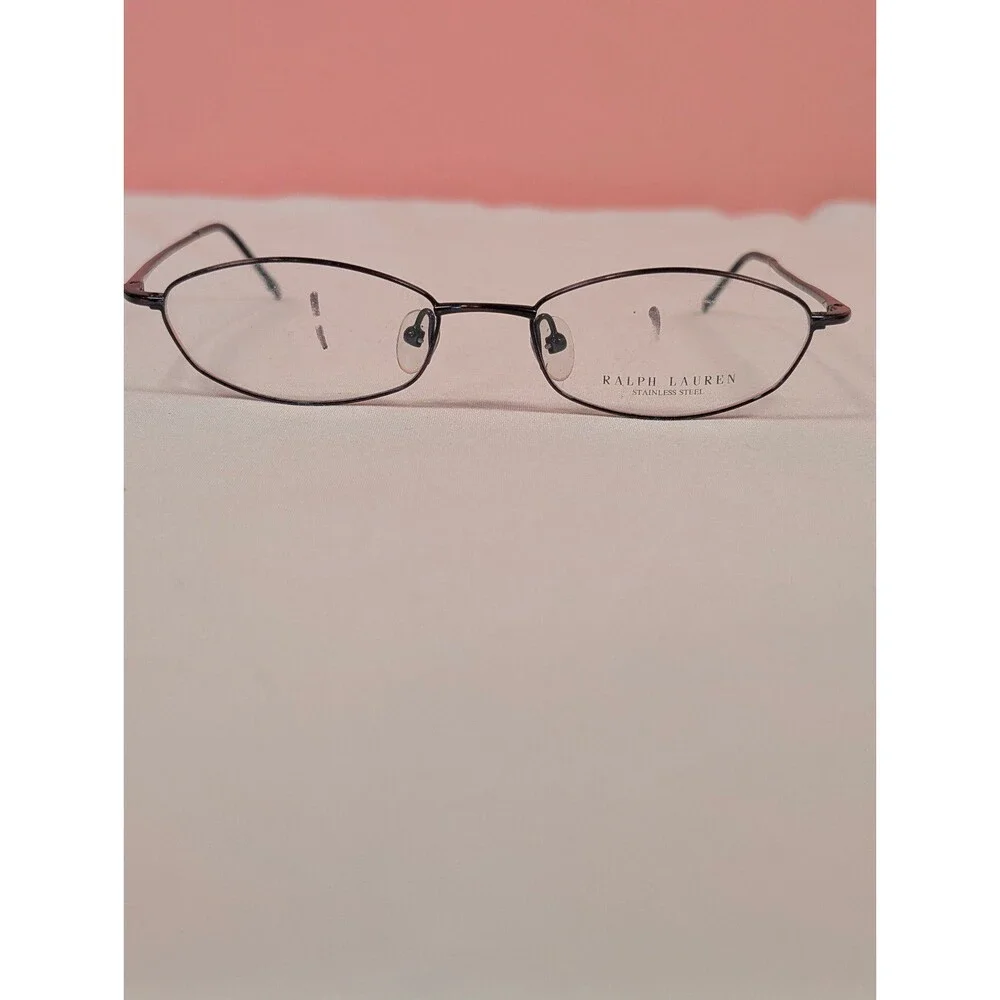 Vintage Ralph Lauren 1409 Kids Stainless Steel Small Oval Eyeglass Frames Italy
